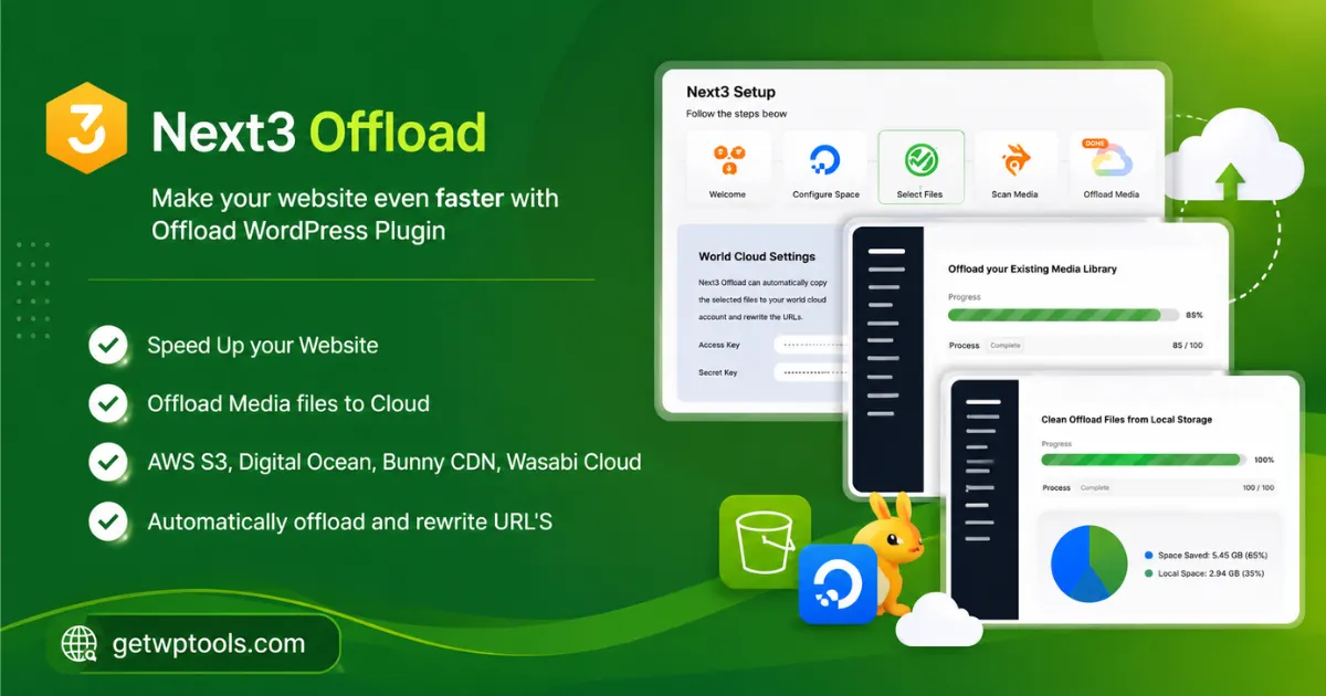 Next3 Offload WordPress Plugin
